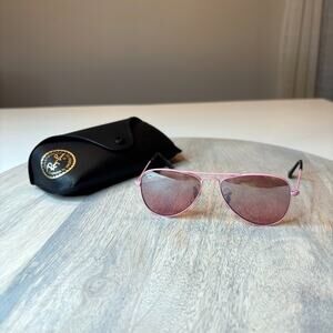 Vintage Ray-Ban RJ9506S Pink Aviator Sunglasses Pink Gradient Lens 50mm Junior